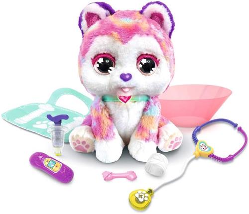 VTech Rainbow, Mijn Puppy Bobo, Interactief Knuffel om te Genezen, Dierenarts Spelen Versie Franstalig