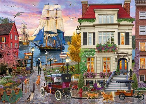 Schmidt puzzel schip in de haven - 1000 stukjes legpuzzel kunst.