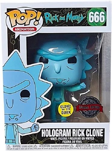 Funko Pop Rick and Morty - Hologram Rick Clone (Ignored) Glow Pop! Vinyl Figure #666
