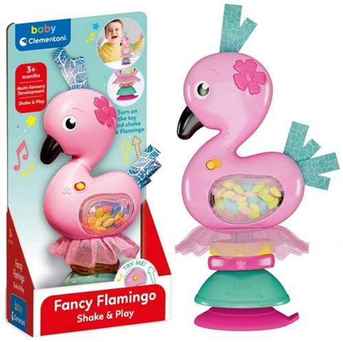 Clementoni baby rammelaar - Roze - Baby Fancy Flamingo - Speelgoed voor kinderen