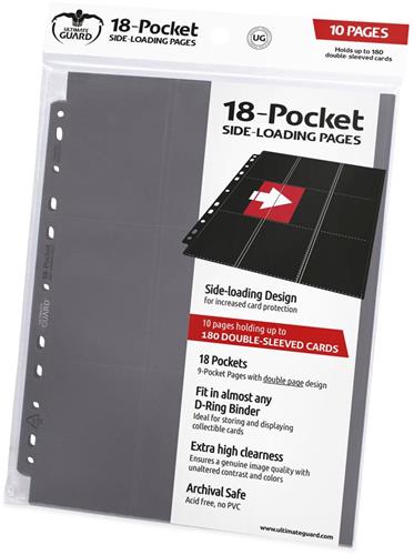 Ultimate Guard 18-Pocket Pages Side-Loading (10) - Grey