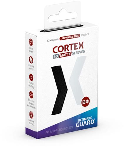 Ultimate Guard Ultimate Guard Cortex Sleeves Matte Japanese Size (60) - Black Card Sleeves (Japanese Size)