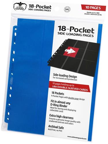 Ultimate Guard 18-Pocket Pages Side-Loading (10) - Blue