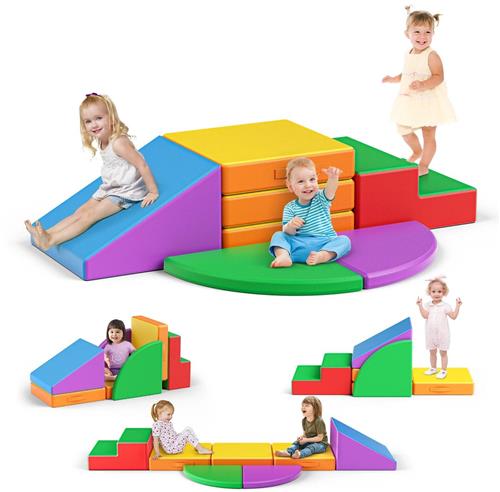 Allecto - Bouwstenen speelgoed - Zacht schuim - Gigantisch formaat - Voorschoolse educatie - Kruipen klimmen - Educatief - Geschikt voor 1-3 jaar - Kleurrijk model - 5 stuks - Kinderen speelgoed - Speelplezier binnen - Bol.com.