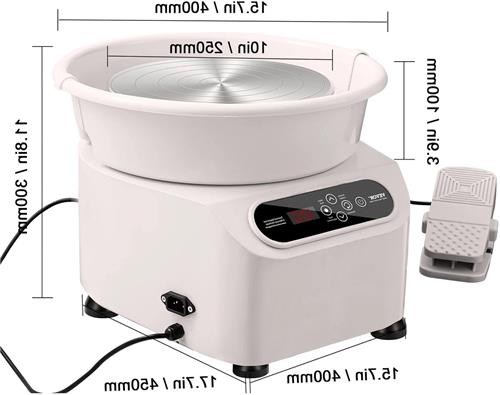 Draaiplateau - Draaischijf - Draaischijf Pottenbakken - Elektrische Pottenbakkers Draaischijf - Pottenbakkersschijf - 350W - 10inch - Keramiek aardewerk wiel - voor Aardewerk Direct Drive DIY Art Craft - Wit