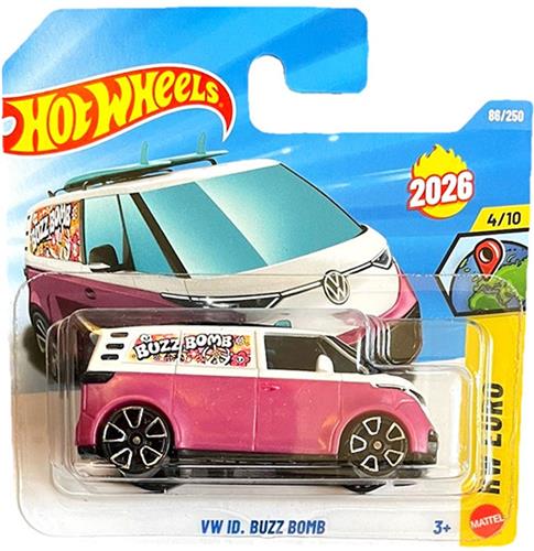 HOT WHEELS VW ID BUZZ BOMB PURPER WHITE TOP 86/250 HW EURO 4/10 SHORT CARD 2026