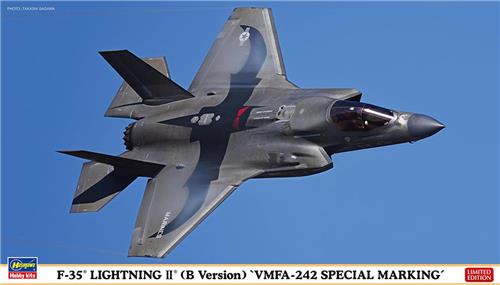 Hasegawa Modelbouwpakket Militaire voertuigen - 02499 Lockheed Martin F-35B Lightning II met VMFA-242 Speciale Markering - Straaljager Plastic - 1:72 - Modelbouw