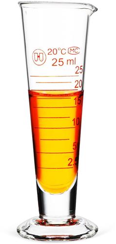 GoodiveryÂ® Conische glazen maatbeker van 25 ml voor nauwkeurige vloeistofmetingen