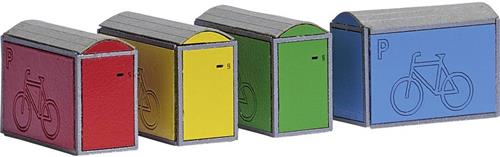Busch 1988 H0 4 fietsenboxen Bouwpakket