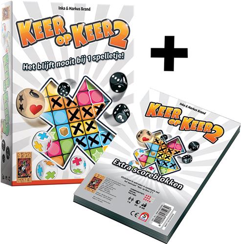 999 Games - Keer op Keer 2 dobbelspel Met Extra Scoreblokken - Met nieuwe dobbelstenen en mogelijkheden - Gezelschapsspel - Familiespel - Klein cadeautje