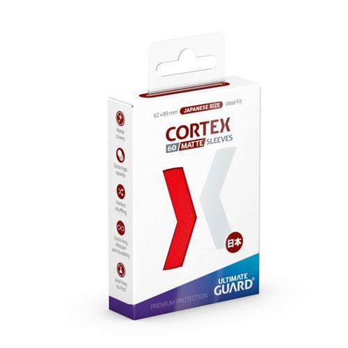 Ultimate Guard Ultimate Guard Cortex Sleeves Matte Japanese Size (60) - Red Card Sleeves (Japanese Size)
