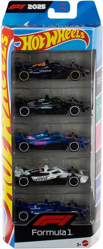 Hot Wheels Formula 1 - set van 5 metalen F1 speelgoedauto's