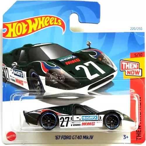 HOT WHEELS '67 FORD GT40 Mk.IV 220/250 1:64 BLACK/WHITE HW THEN AND NOW