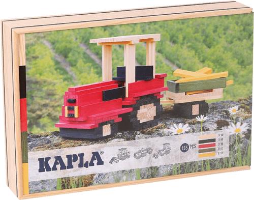 KAPLA - KAPLA Kleur - Constructiespeelgoed - TRACTOR KOFFER - 155 Plankjes - FR/DE/EN/ES