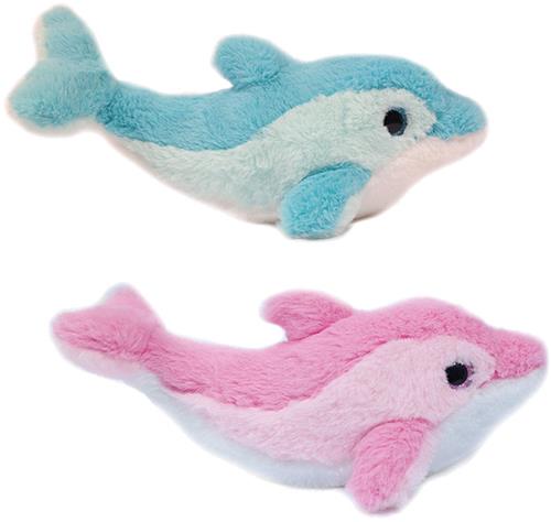 PIA Soft Toys-Set van 2 Pluche Dolfijn Knuffels 2 ass. 28 cm (blauw / roze)