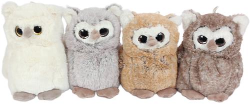 PIA Soft Toys-Set van 4 Pluche Uil Knuffels 4 ass. 17 cm