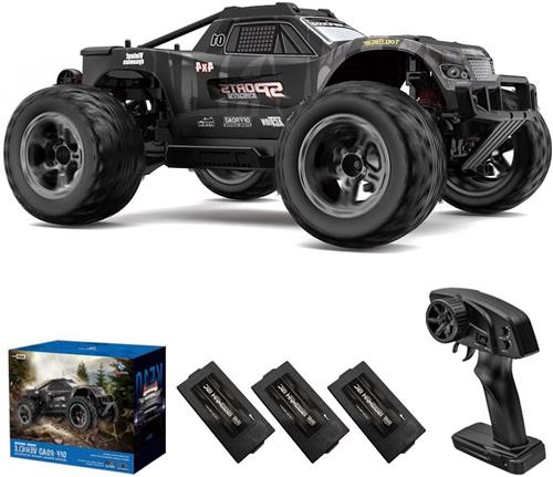 RC Offroad Buggy  RC Auto  Raceauto  Offroad Racewagen  High Speed Buggy  50 km/u Snelheid  4WD Metalen Chassis  3 Batterijen Grijs