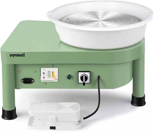 Pottenbakkerschijf  Draaischijf  Keramiekschijf  Klei Draaitafel  Boetseerschijf  30 cm Draaiplateau  Elektrische Voetpedaalbediening  350W Motor  Complete Pottenbakkersset  Groen