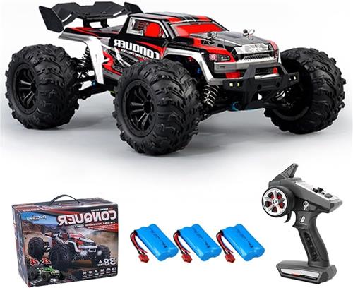 RC Auto 1:16  Afstandsbedienbare Auto  RC Raceauto  Off-Road Buggy  RC Driftwagen  50 km/u Snelheid  4WD Vierwielaandrijving  3 Batterijen Rood