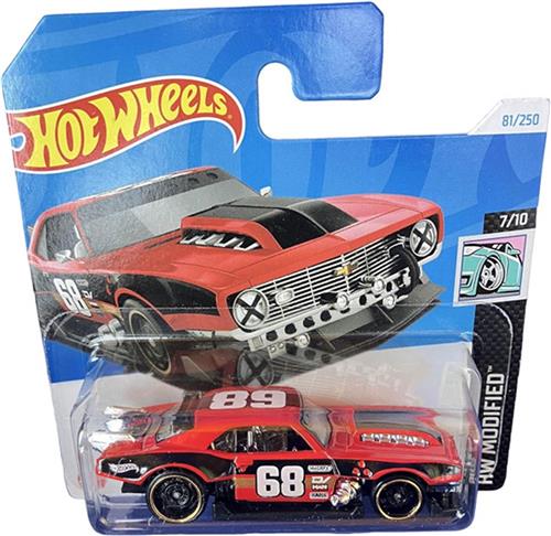 HOT WHEELS '68 CAMARO RED 81/250 (1:64) HW MODIFIED 7/10 LONG CARD