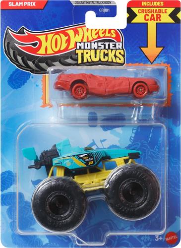 Hot Wheels Monster Trucks Auto - Slam Prix/Prix Collision 2-delig inclusief kleine auto