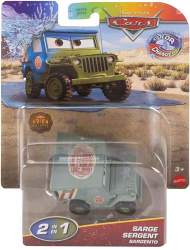 Disney Pixar Cars Disney and Pixar Cars On The Road Color Changers , Sarge Sergent, Auto, 3 jaar, Metaal, Kunststof, Meerkleurig