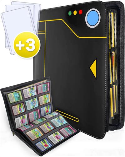 Questmate TCG Verzamelmap - Opbergmap voor 360 kaarten - 3x Card Sleeves - 9 Pocket Verzamelalbum Map - Binder Bewaarmap voor Speelkaarten - PRO Kaartspel Insteekalbum Houder