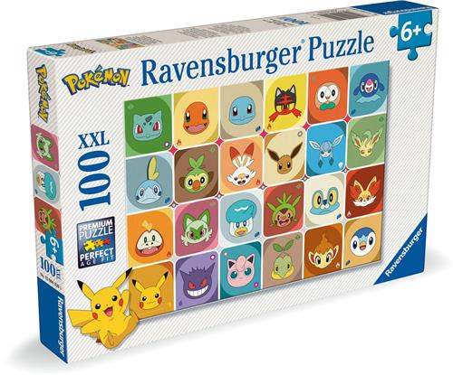 Ravensburger  PokÃ©mon Gezichten  Kinderpuzzel  100 XXL Stukjes