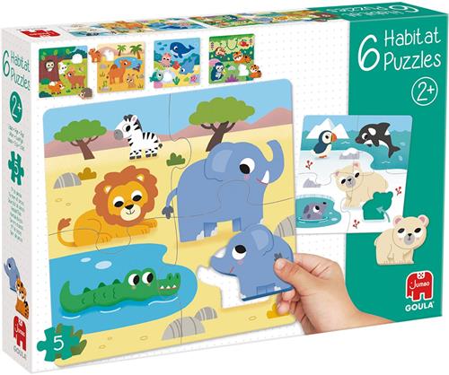 Jumbo - Goula - 6 Habitat Puzzle - Educatief Spel