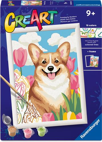Ravensburger  CreArt: Floral Corgi  Schilderen op Nummer