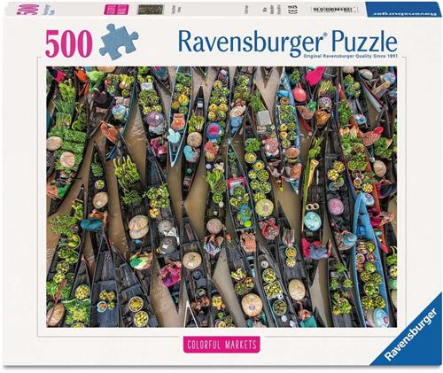 Ravensburger  Drijvende Markt, IndonesiÃ«  Legpuzzel  500 Stukjes