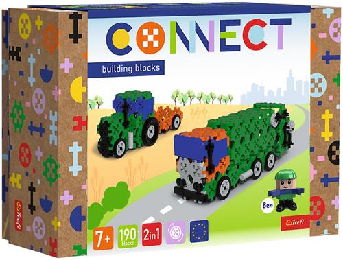 Trefl speelgoed vuilniswagen en tractor - duurzaam FSC hout.