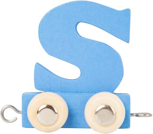 Small Foot - Houten Lettertrein Blauw - S - 12 stuks