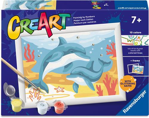 Ravensburger  CreArt: Springende Dolfijn  Schilderen op Nummer