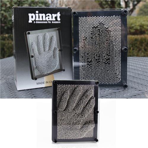 Decopatent® Pin Art - Spijkerspel - Pinart spijkerbed - Pinnen spel - Spijkerspel - 3D afdruk - Handafdruk - Spellen met spijkers - Zwart - 13x18 Cm