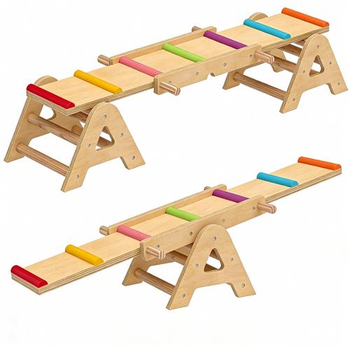 BLOSSOM 2-in-1 Kids Klimrek - Montessori Klimrek - Ontworpen in Nederland - Speelgoed - 133 x 38 x 24 cm - Natuurlijk