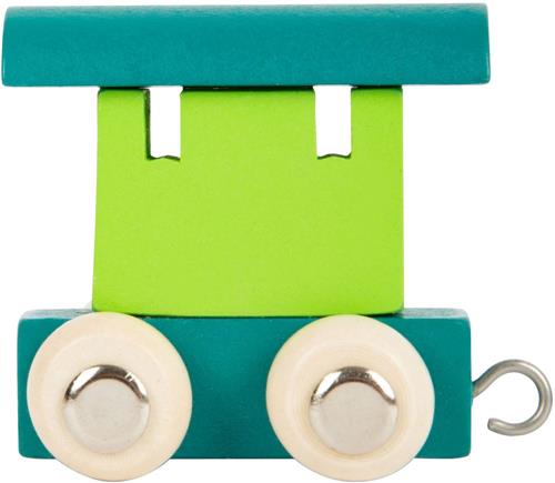 Small Foot - Houten Lettertrein Wagon Groen - 12 stuks