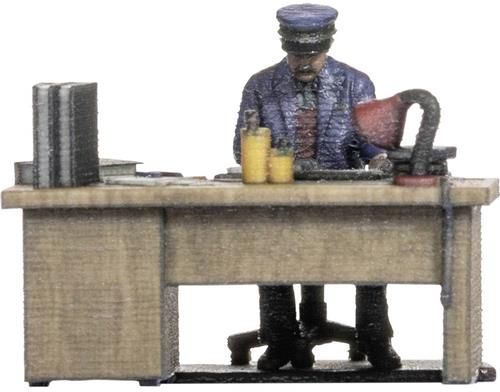 NOCH 10220 H0 Spoorwegbeambte achter bureau figuren Geverfd, Zittend