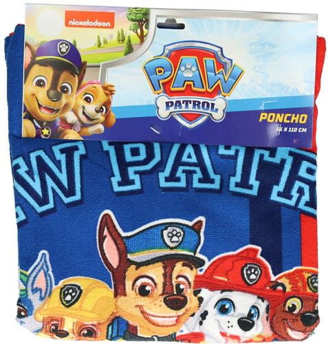 Paw Patrol hier om strandhanddoekponcho 55x110 cm te helpen (snel droog)