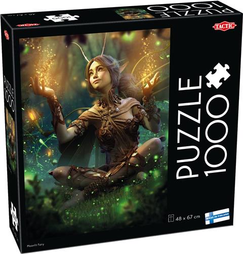 Tactic Moonlit Fairy  Puzzel  1000 stukjes  Magische Bosfee bij Nacht  Betoverende Fantasy Illustratie  Hoogwaardige Scandinavische Kwaliteit