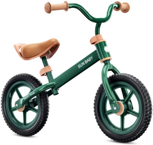 sun baby Loopfiets voor Kinderen 2 Jaar, Loopfietsen Molto Strada met schuimrubberen banden, verstelbaar zadel en stuur, stalen frame - Forest Green