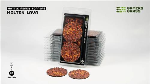 Molten Lava Bases Pre-Painted (2x 60mm Round)