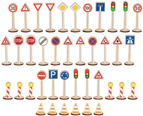 Goki Houten Verkeersbordenset - 40dlg.