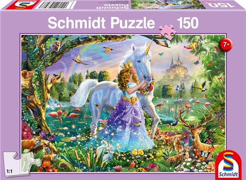 Schmidt - Legpuzzel - Prinses met eenhoorn en kasteel - 150 stukjes - Kinderen - vanaf 7 jaar