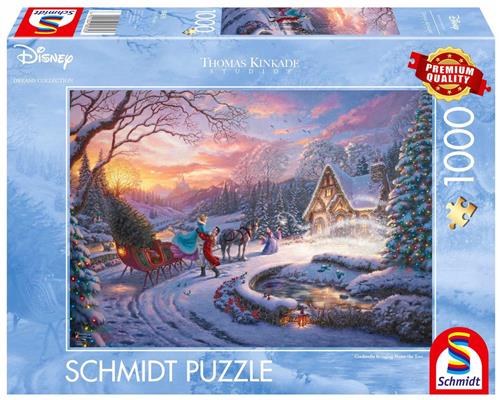Schmidt - Legpuzzel - Disney, Cinderella, Bringing Home for Christmas - 1000 stukjes - Volwassenen - vanaf 12 jaar