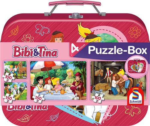 Schmidt - Legpuzzel - Bibi & Tina, puzzelbox, 2x100 & 2x150 stukjes in metalen koffer - Kinderen - vanaf 6 jaar
