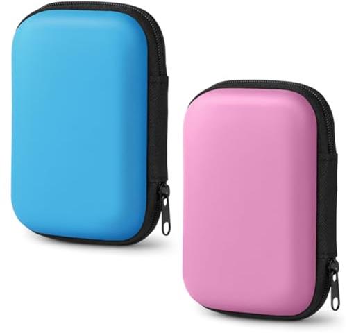 UltiluxeÂ® Kaartdoos - 2 Stuks - Speelkaarten Opbergdoos - UNO Kaarten Etui - 12 x 8 x 4 cm - Opbergcase - Stofdicht - Waterafstotend - Blauw/Roze
