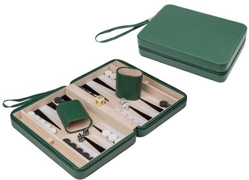 Philos Backgammon reisspel magnetisch kunstleer handkoord.