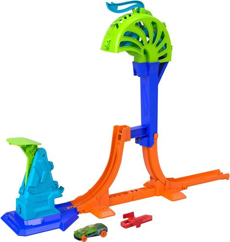 Hot Wheels Stuntbanen Kampioen Powerlancering baanset en metalen speelgoedauto