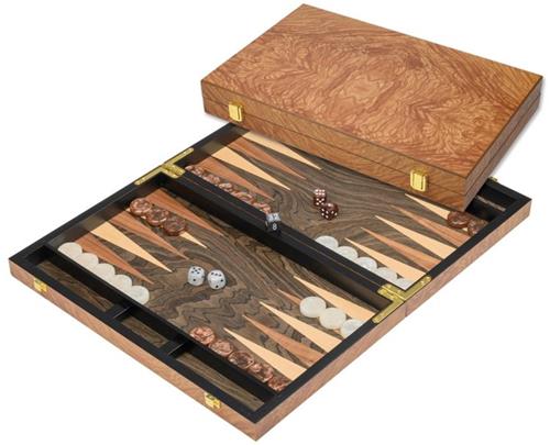 Philos backgammon spel medium houten bordspel klassiek.